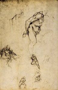 Studio di forme maschili, disegno di Michelangelo. Casa Buonarroti, Firenze da Michelangelo Buonarroti